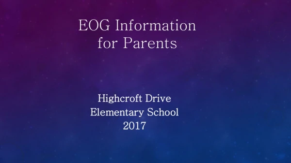 EOG Information  for Parents