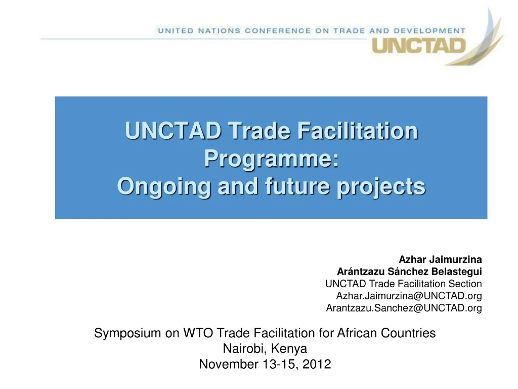 unctad trade facilitation programme ongoing and future projects