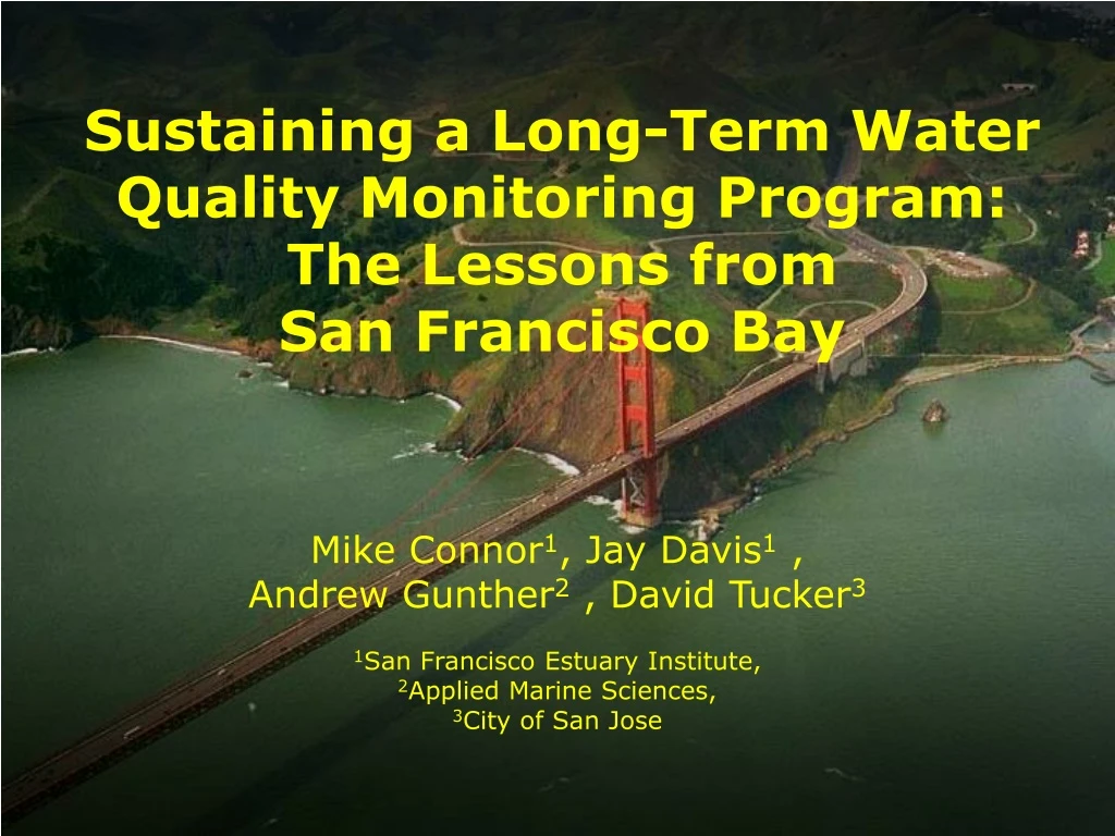 sustaining a long term water quality monitoring