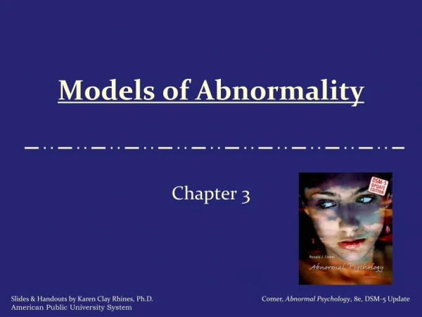 Models of Abnormality