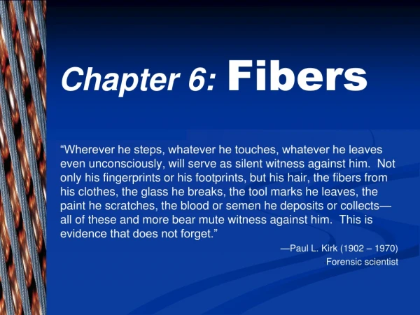 Chapter 6: Fibers