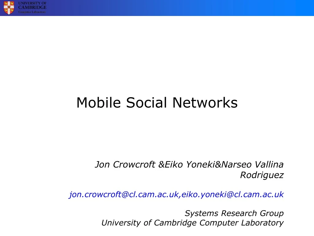 mobile social networks