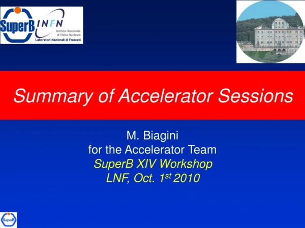 Summary of Accelerator Sessions