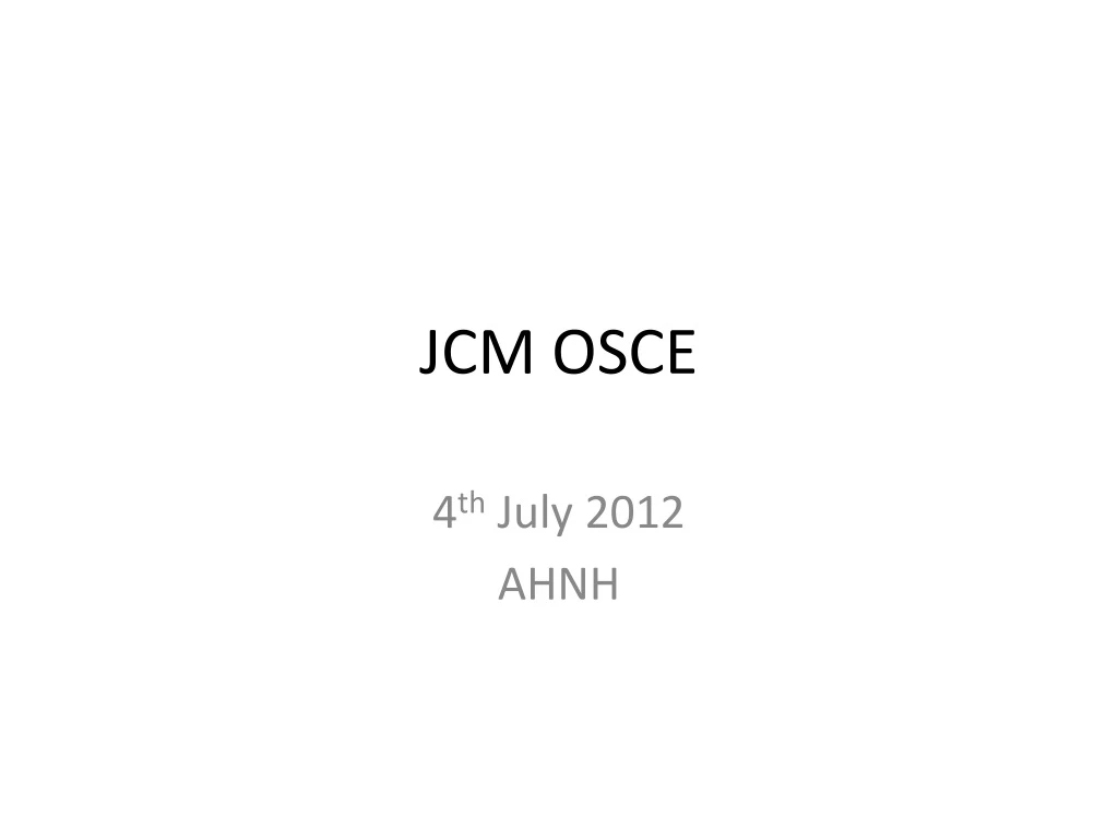 jcm osce