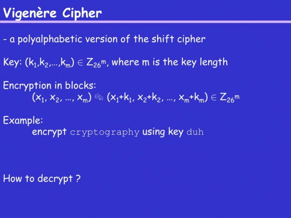 Vigenère Cipher