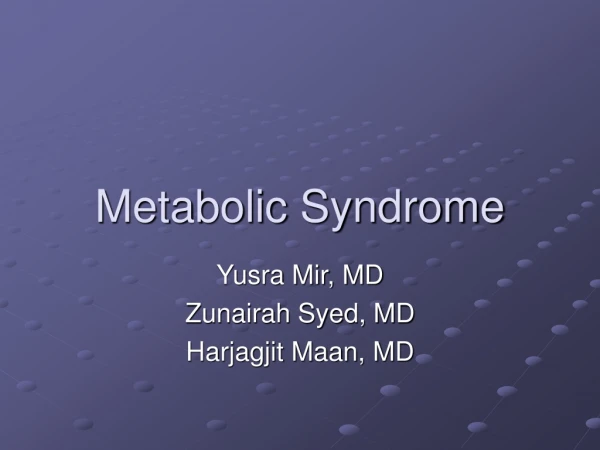 Metabolic Syndrome