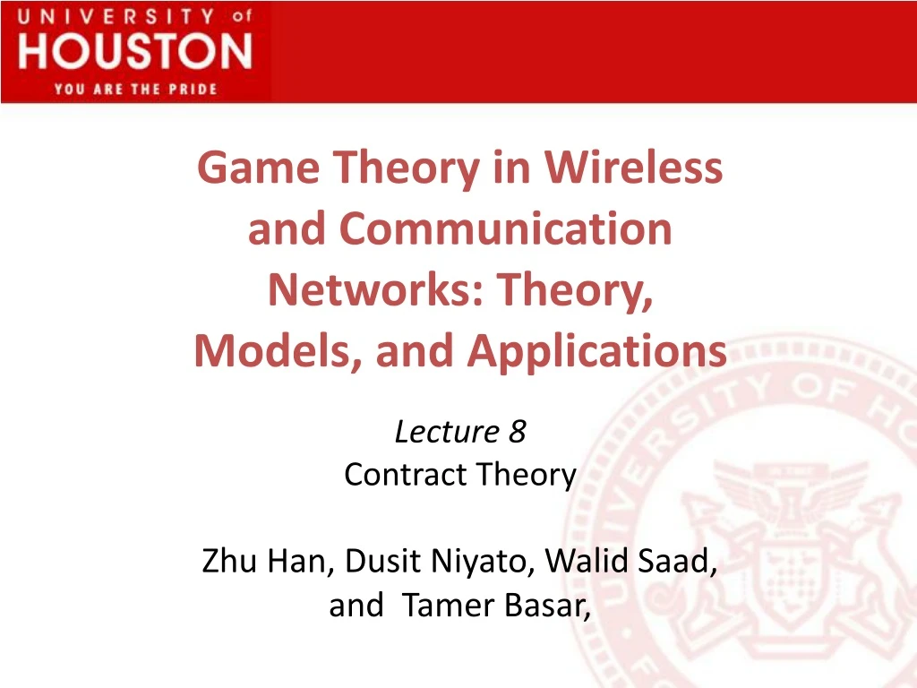 game theory in wireless and communication
