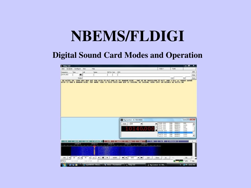 nbems fldigi digital sound card modes