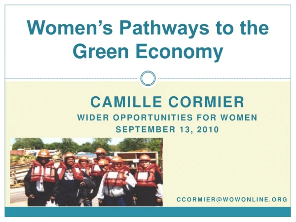 Women’s Pathways to the  Green Economy