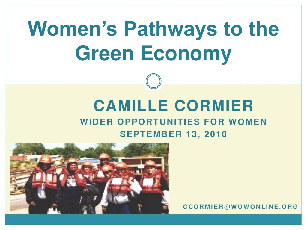 women s pathways to the green economy