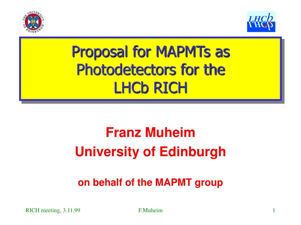 proposal for mapmts as photodetectors for the lhcb rich