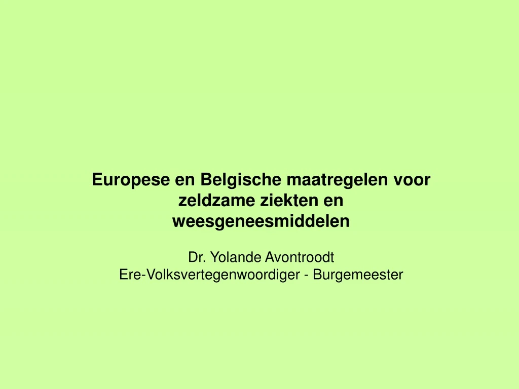 europese en belgische maatregelen voor zeldzame