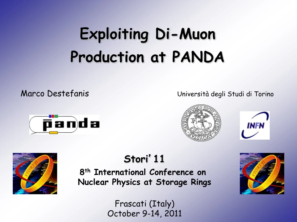 exploiting di muon production at panda