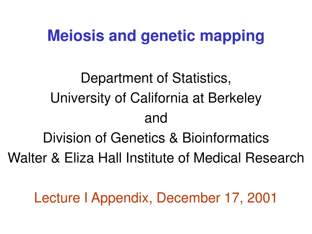 meiosis and genetic mapping