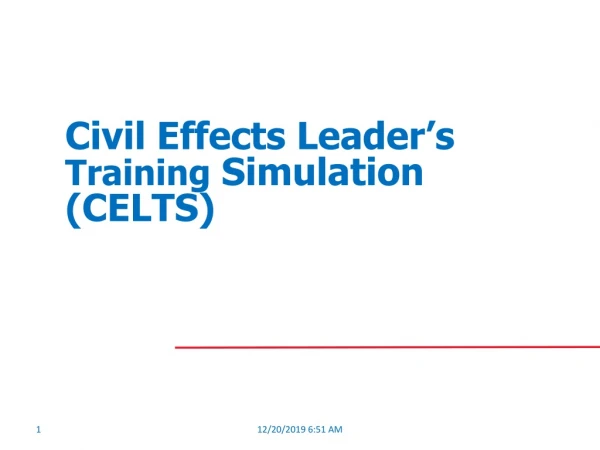 Civil Effects Leader’s  Training  Simulation (CELTS)