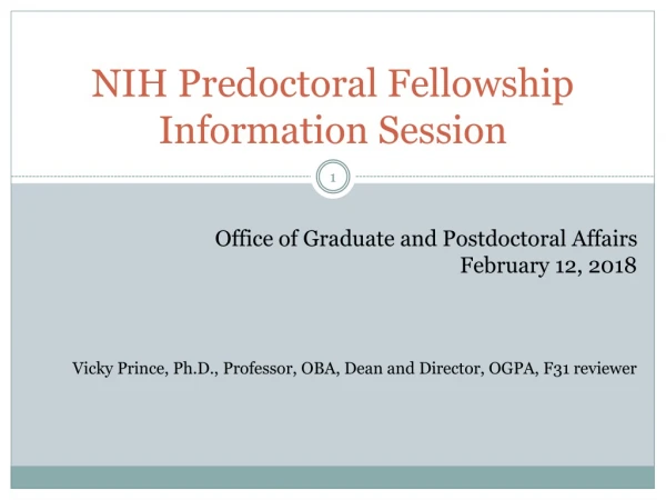 NIH Predoctoral Fellowship Information Session