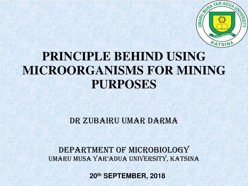 principle behind using microorganisms for mining