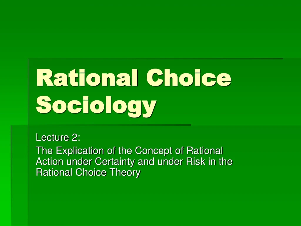 rational choice sociology