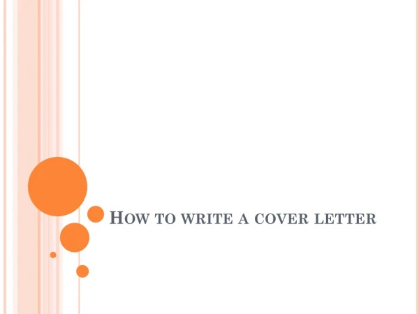 How to write a cover letter