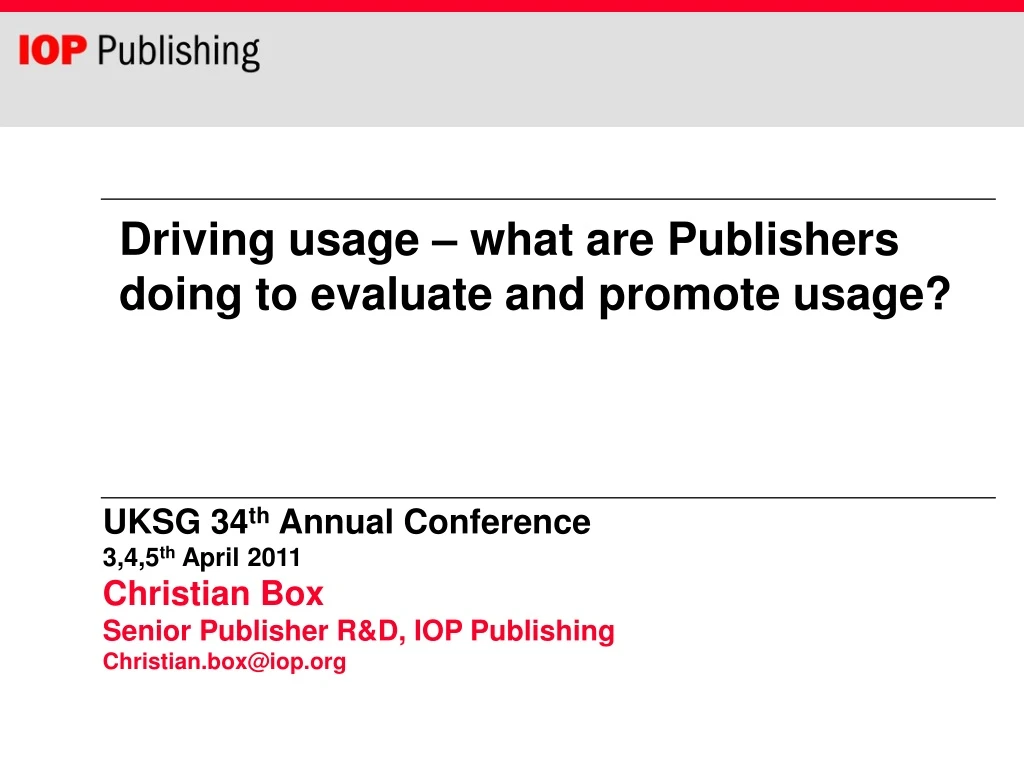 driving usage what are publishers doing