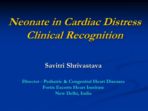 Neonate in Cardiac Distress Clinical Recognition