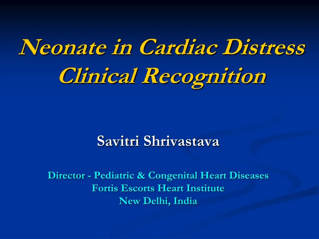 neonate in cardiac distress clinical recognition