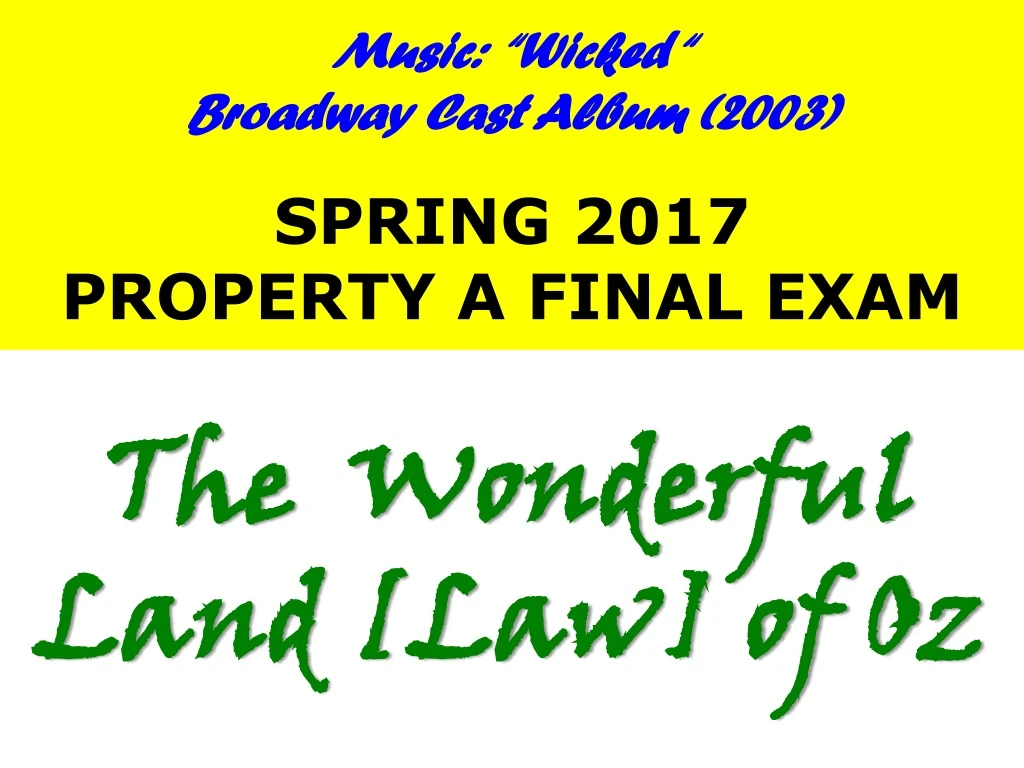 music wicked broadway cast album 2003 spring 2017 property a final exam
