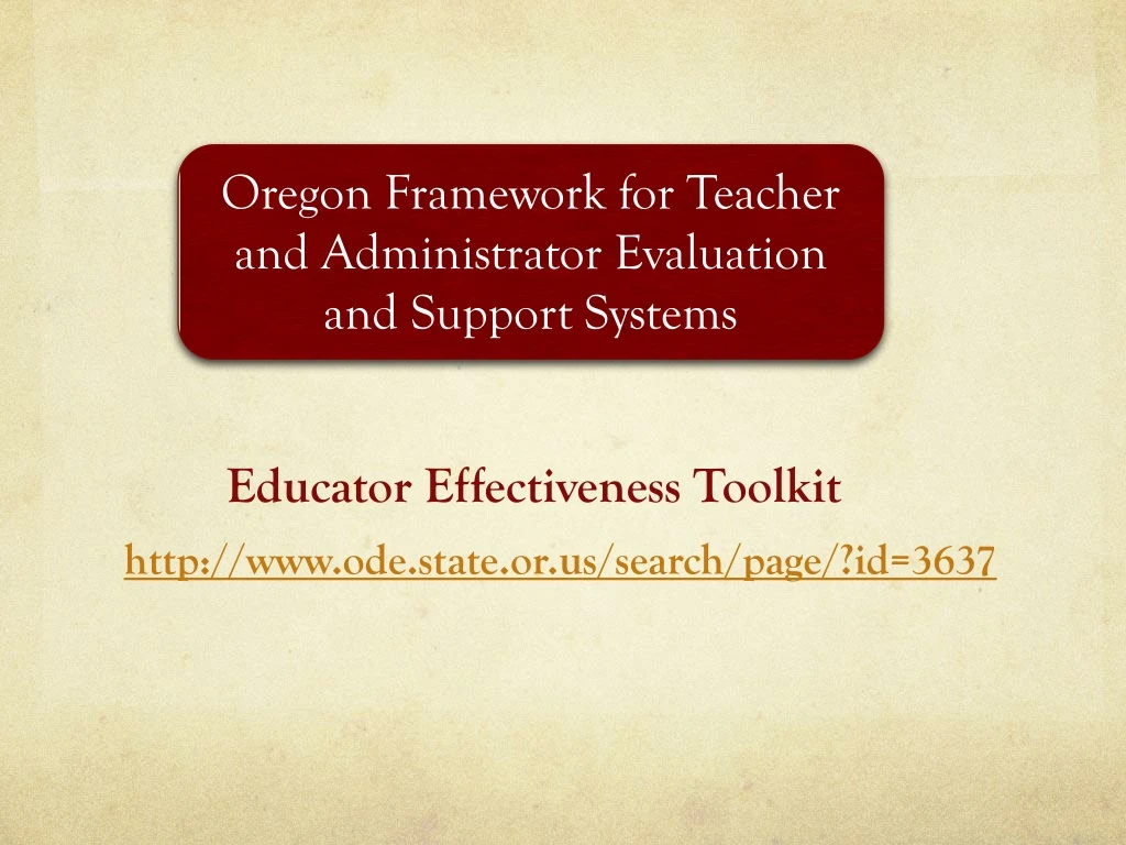 oregon framework for teacher and administrator