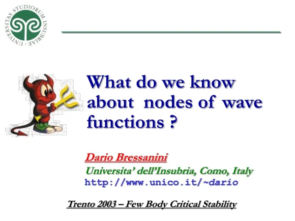 What do we know about  nodes of wave functions ?