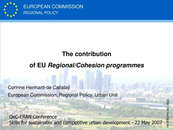 The contribution  of EU  Regional/Cohesion programmes