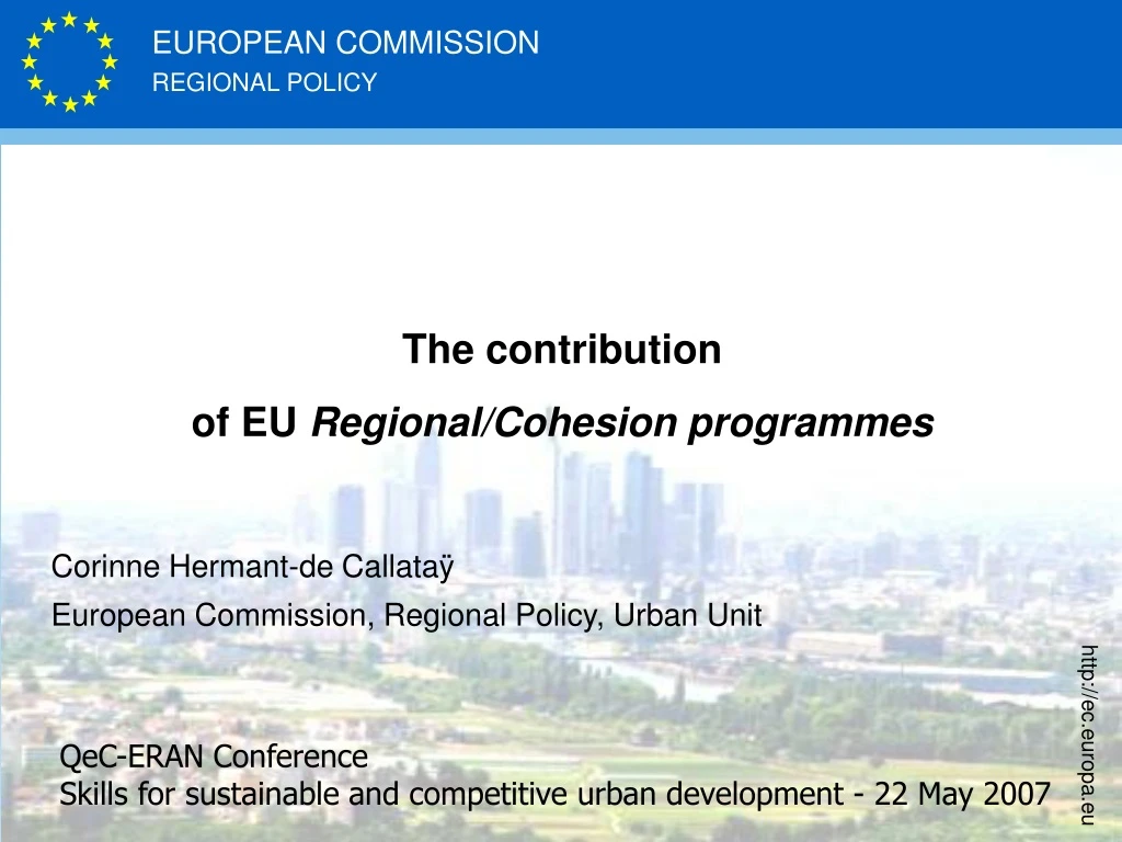 the contribution of eu regional cohesion programmes