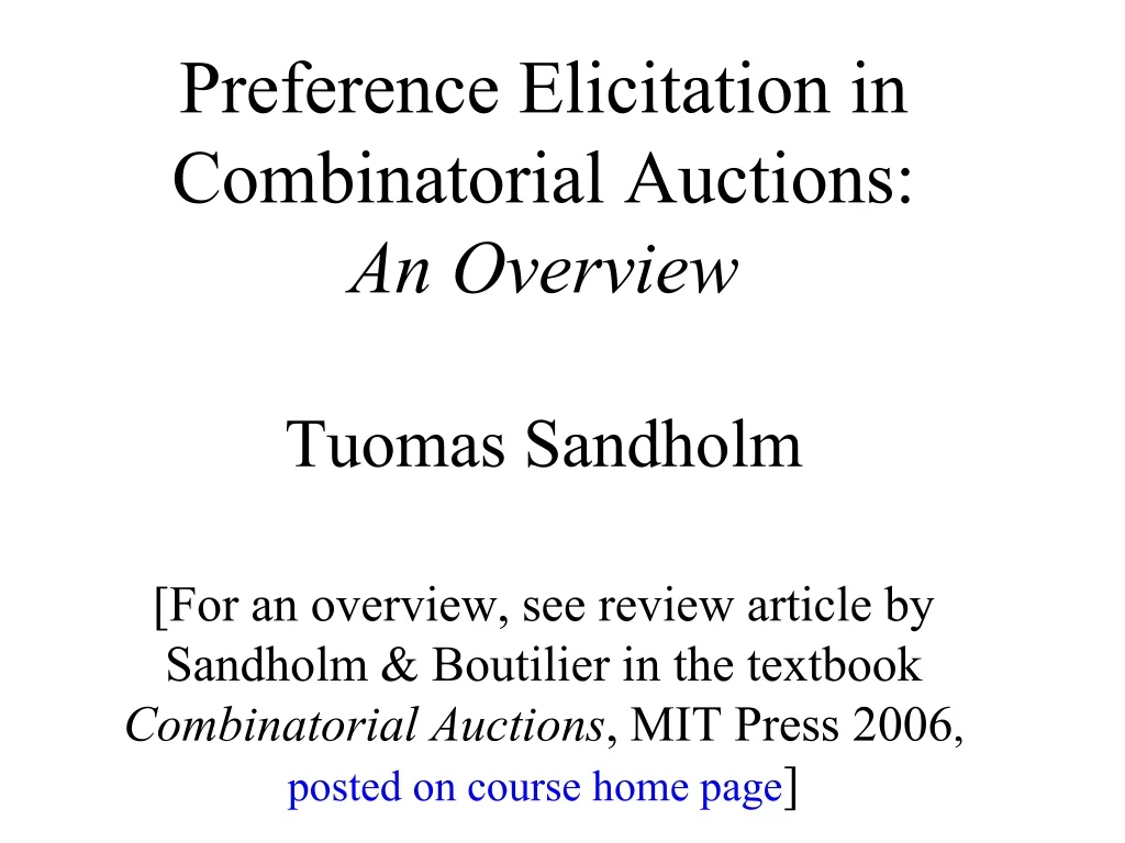 preference elicitation in combinatorial auctions