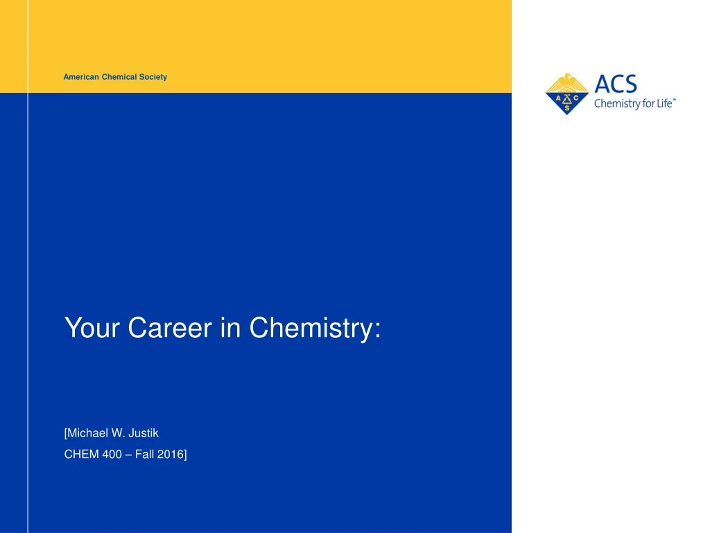 your career in chemistry