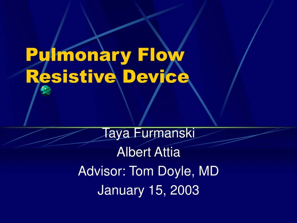 pulmonary flow resistive device