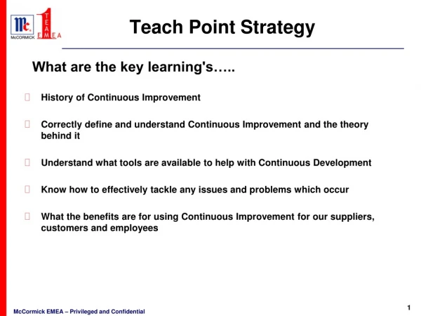 Teach Point Strategy