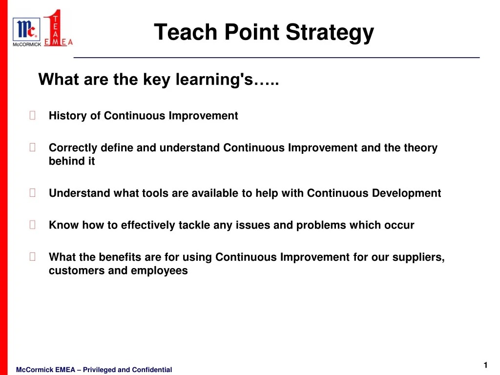 teach point strategy