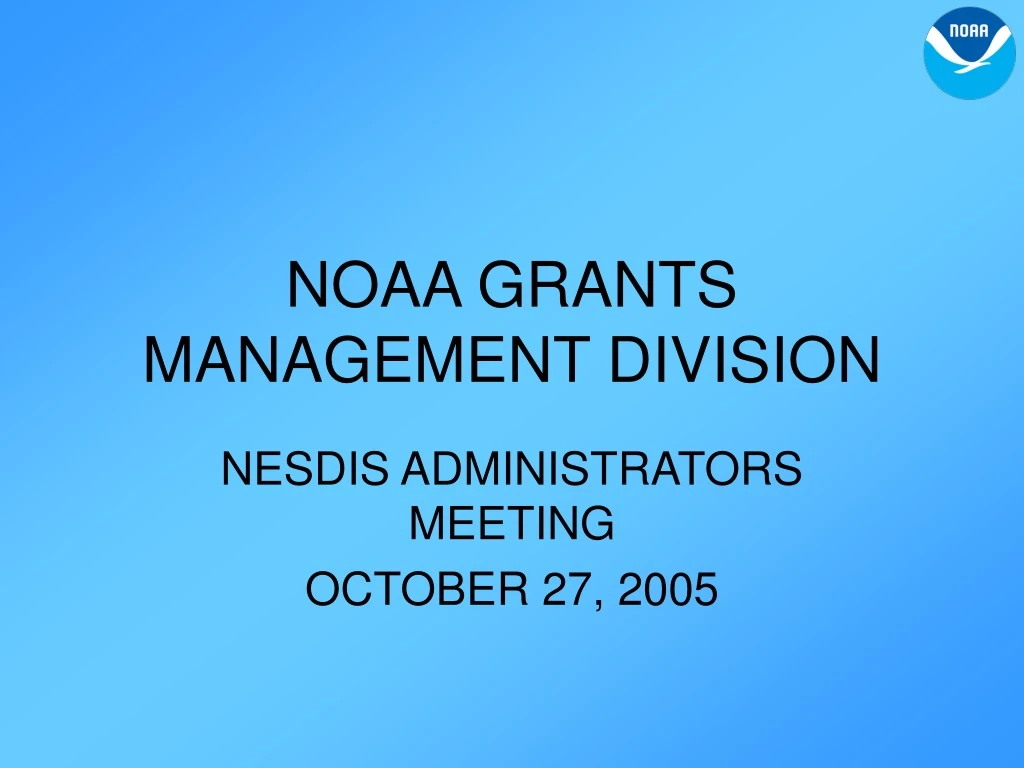 noaa grants management division