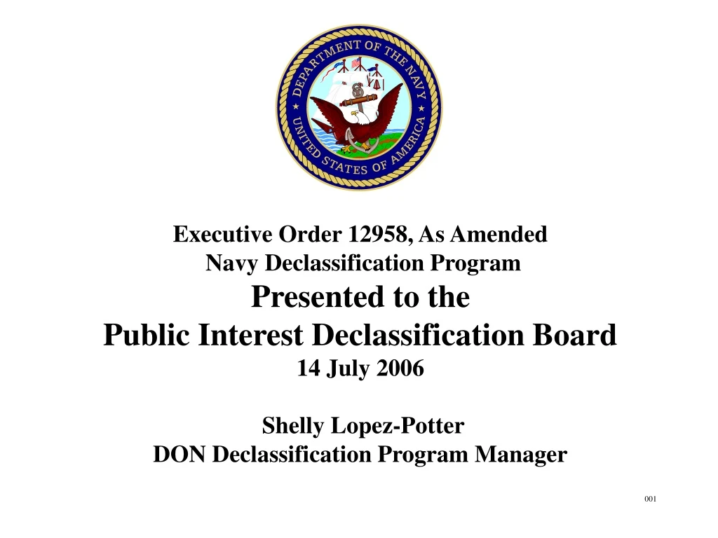 executive order 12958 as amended navy