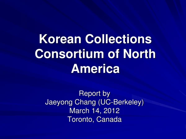 Korean Collections Consortium of North America