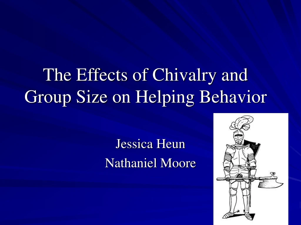 the effects of chivalry and group size on helping behavior