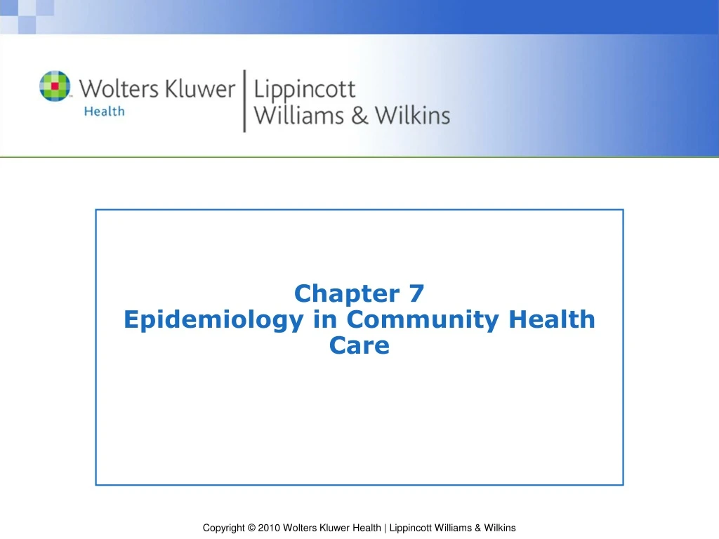chapter 7 epidemiology in community health care