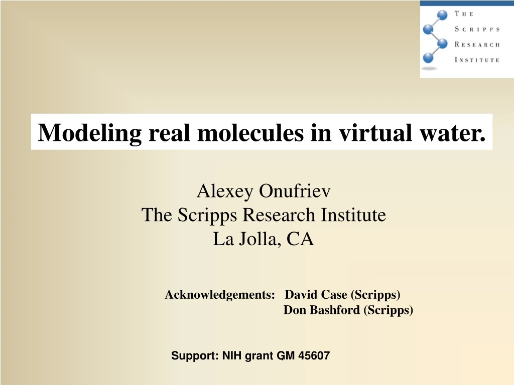 modeling real molecules in virtual water