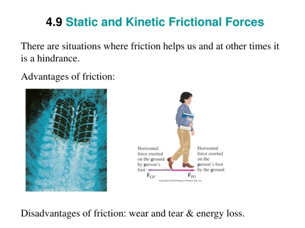 4.9  Static and Kinetic Frictional Forces
