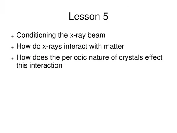 Lesson 5