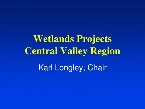 Wetlands Projects Central Valley Region