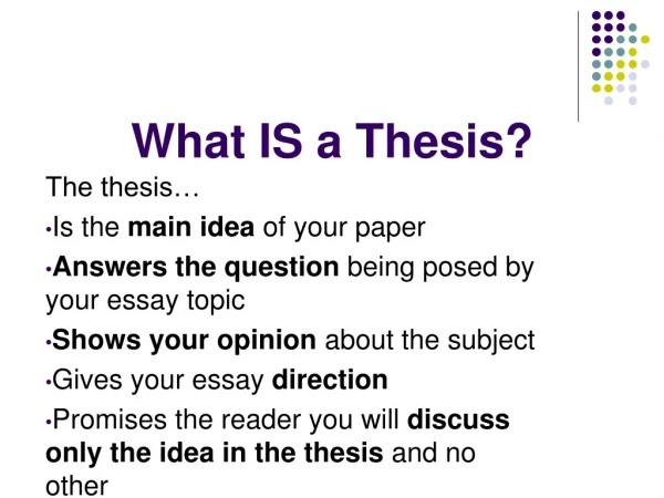 What IS a Thesis?