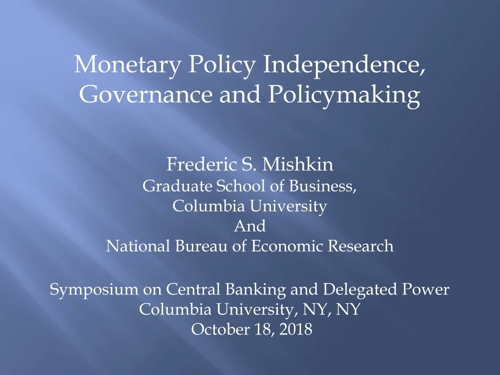 monetary policy independence governance