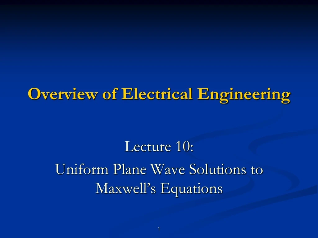 overview of electrical engineering