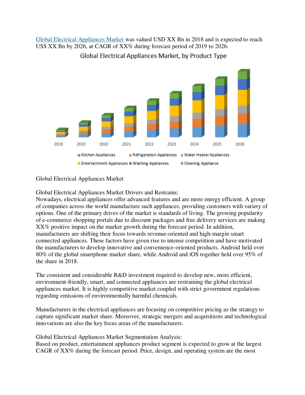 global electrical appliances market was valued