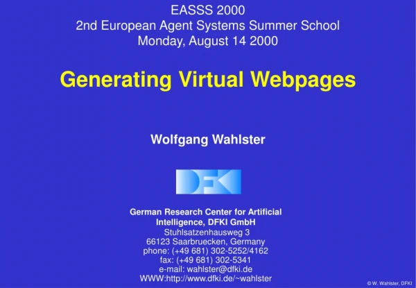 Generating Virtual Webpages